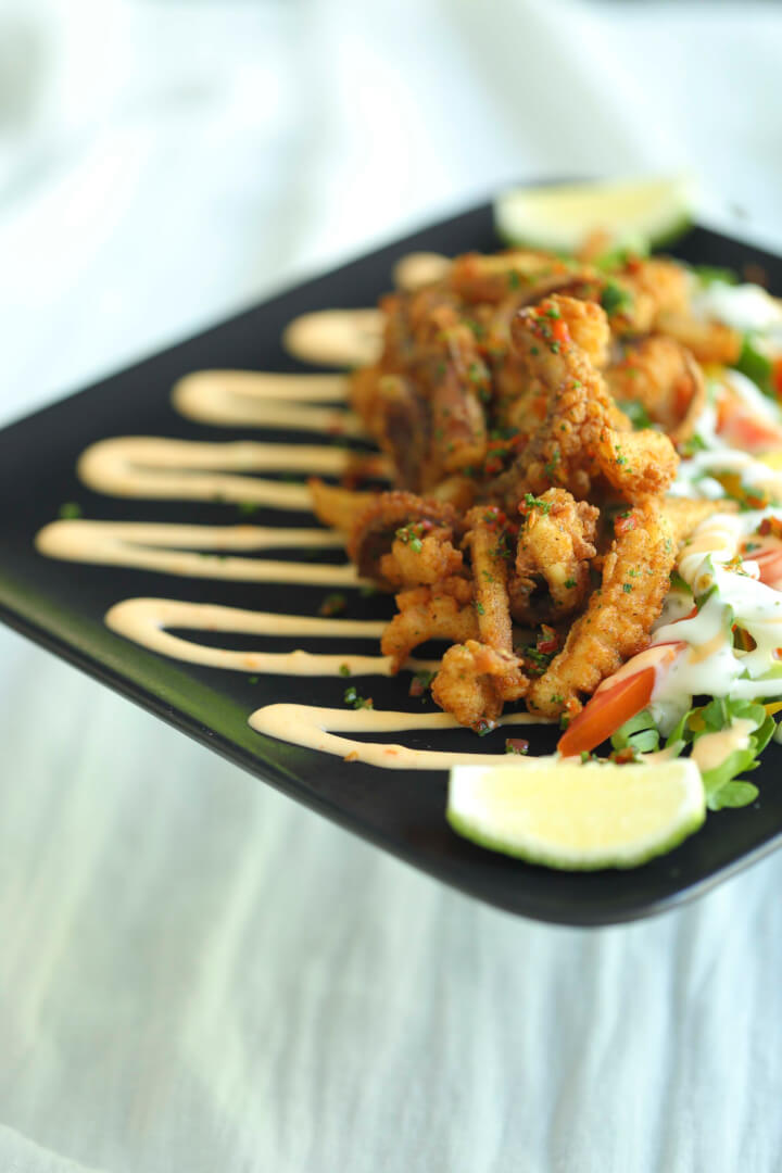 Breaded Calamari Breaded Calamari on the beach